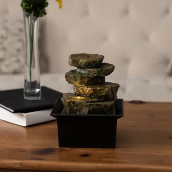 Nature Spring LED Tabletop Rock Water Fountain image {3}