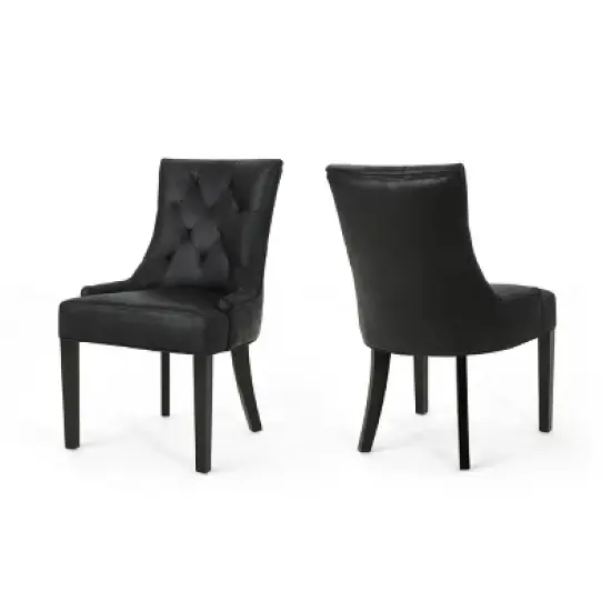 Set of 2 Hayden Traditional Microfiber Dining Chair - Christopher Knight Home image {4}
