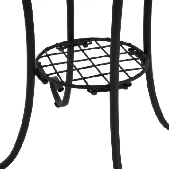 Christopher Knight Home Jaxon Patio Iron and Ceramic Tile Accent Table with Shelf image {6}