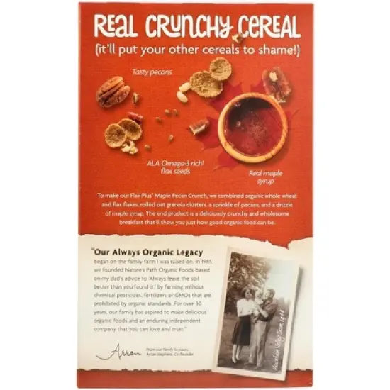 Nature's Path Organic Flax Plus Maple Pecan Crunch Cereal - Case of 12/11.5 oz image {2}