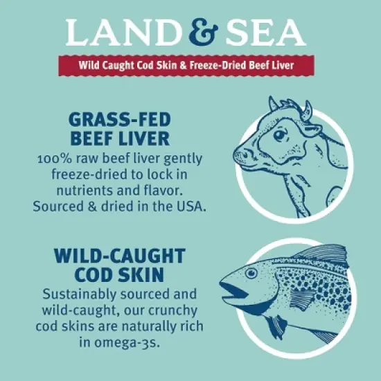 Icelandic+ Land & Sea Wild Caught Cod Skin & Freeze-Dried Beef Liver image {4}