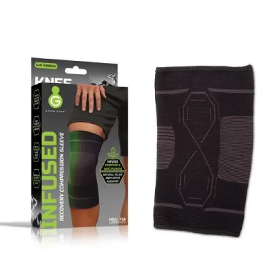 Green Drop Knee Compression Sleeve - Infused Brace, HSA/FSA approved image {1}