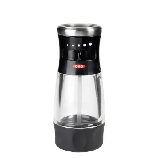 OXO Softworks Pepper Grinder: Black Refillable Spice Mill, Stainless Steel, Mess-Free Design, 5.65" Height image {3}