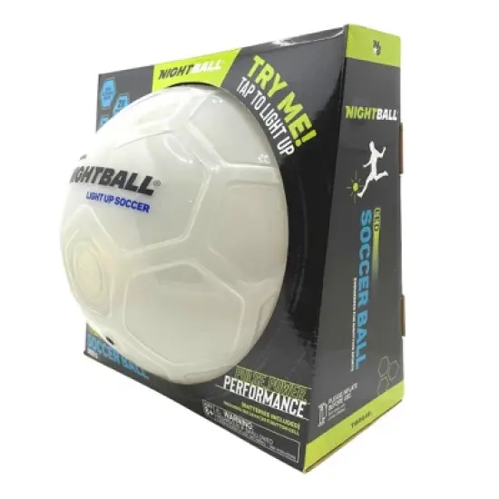 NightBall LED Light Up Size 5 Soccer Ball - White image {3}