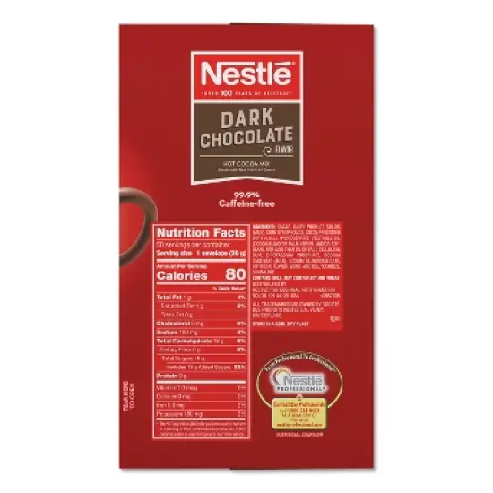 Nestle Hot Cocoa Mix, Dark Chocolate, 0.71 oz, 50/Box image {2}