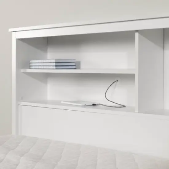 Twin Vito Bookcase Headboard   Pure White  - South Shore image {3}