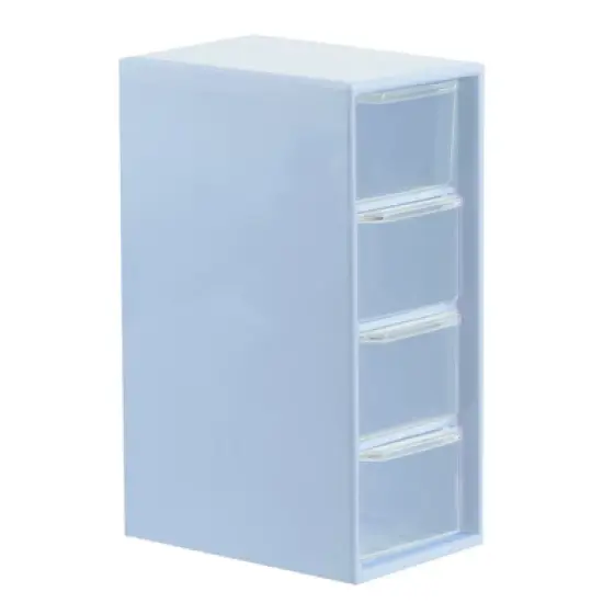 Unique Bargains Mini Plastic Cosmetics Desk Storage Box with 4 Drawers for Office Supplies image {5}