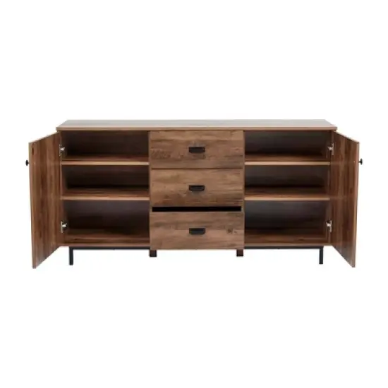 Brooklyn Sideboard with Metal Legs and Handles Brown - Teamson Home image {5}