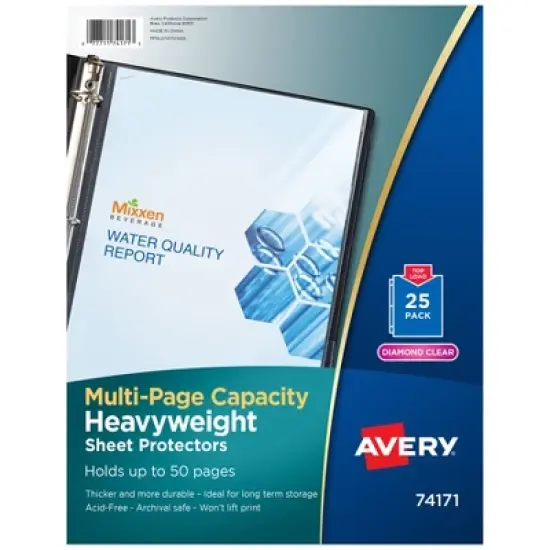 Avery&reg; Clear Heavyweight Multi-Page Capacity Sheet Protectors, Holds 8-1/2" x 11" Sheets, Top Load, Pack of 25 image {5}