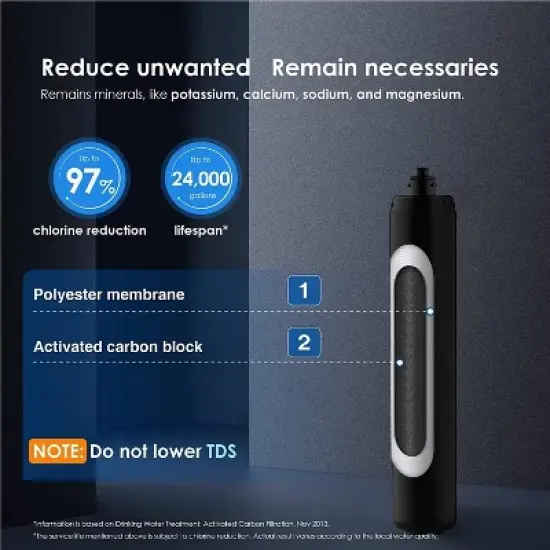 Waterdrop 17UB Under Sink WaterdropWater Filter, NSF/ANSI 42 Certified, Reduces PFAS 24K Gallons Extra RF17 Replacement Filter image {1}