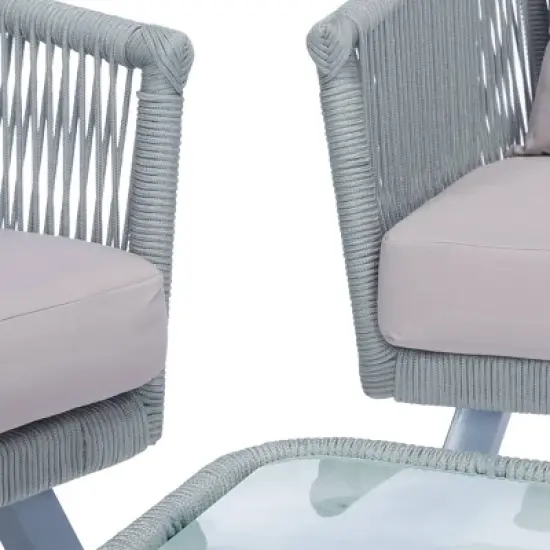 Belmi 4pc Rope Living Set - Gray - Safavieh image {6}