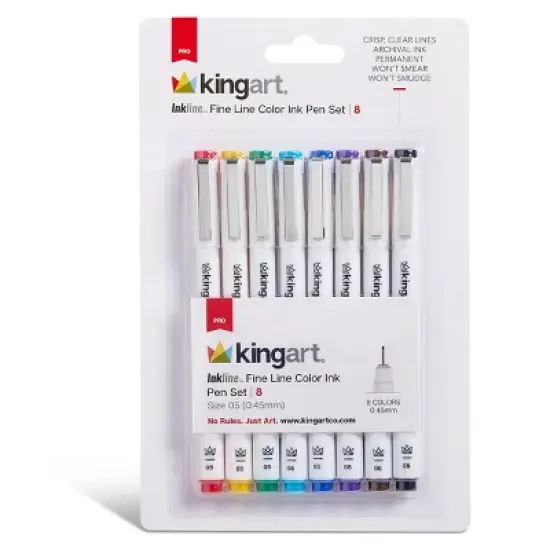 KINGART PRO Inkline Fine Line Pens, 8 Colors, Size 05 image {10}