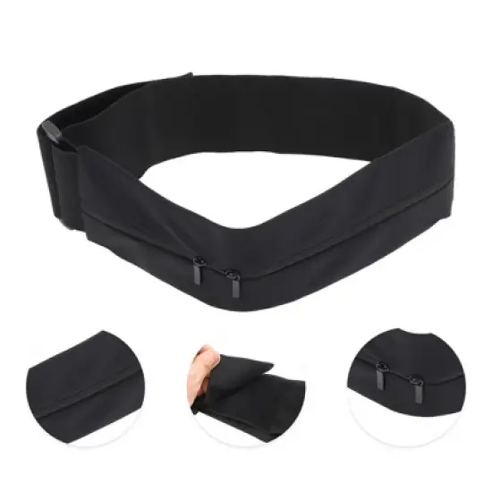 Unique Bargains Portable Double Pocket Running Waist Pack 1 Pc image {2}