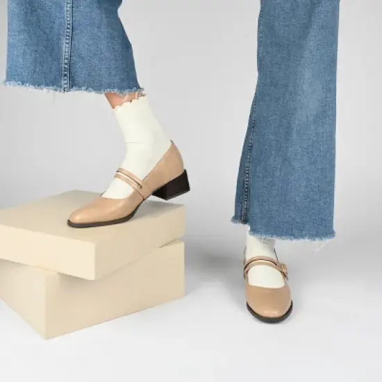 Journee Collection Women's Savvi Faux Leather Mary Jane Pumps image {8}