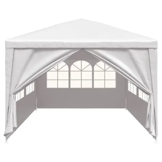 vidaXL Party Tent White Polyethylene 9.8 x 19.7 ft Durable Party Tent image {3}