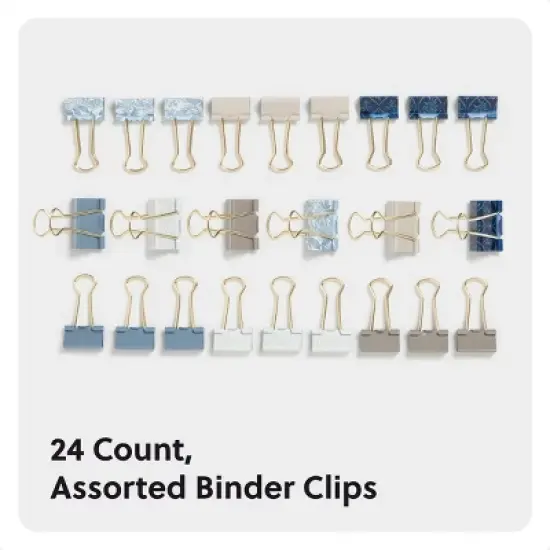 U Brands 24ct Binder Clip Set Ornate Florals image {2}