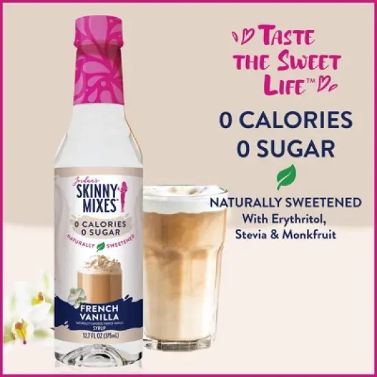 Jordan's Skinny Mixes Naturally Sweetened Sugar Free French Vanilla Coffee Flavoring Syrup - 12.7 fl oz image {1}