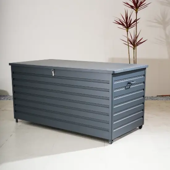 Moda Furnishings 360 Gallon Water Resistant Lockable Storage Deck Box With Wheels image {9}