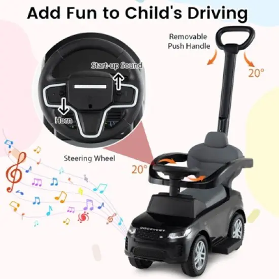 Costway Kids Ride on Push Car with Horn & Start-up Sound Under-seat Storage Push Handle image {6}