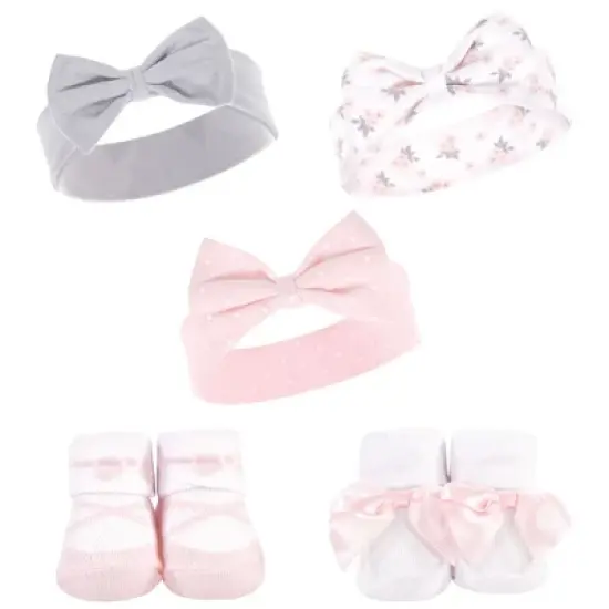 Hudson Baby Infant Girl 10Pc Headband and Socks Set, Ballet, 0-9 Months image {1}