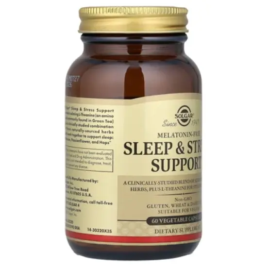 Solgar Sleep & Stress Support, 60 Vegetable Capsules image {3}
