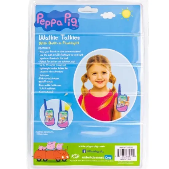 Peppa Pig 2 Piece Walkie Talkie Set with Built-in Flashlight image {1}