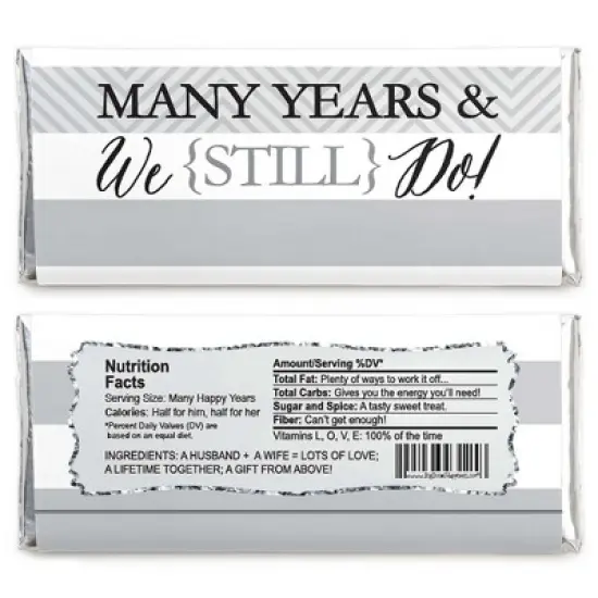 Big Dot of Happiness We Still Do - Wedding Anniversary Party - Candy Bar Wrappers Party Favors - Set of 24 image {1}