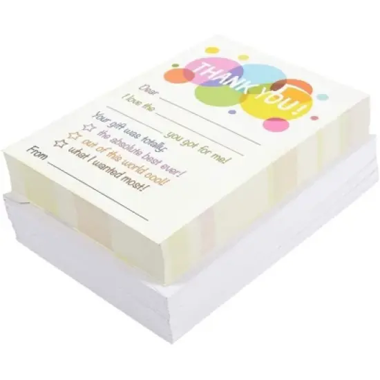 50-Count Bulk Post card Style Thank You Cards Set Thanks note with Envelopes image {4}