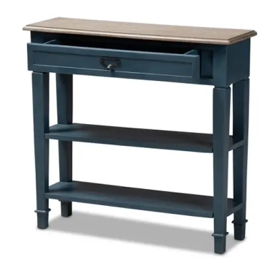 Dauphine Spruce Finished Wood Accent Console Table Blue - Baxton Studio image {9}
