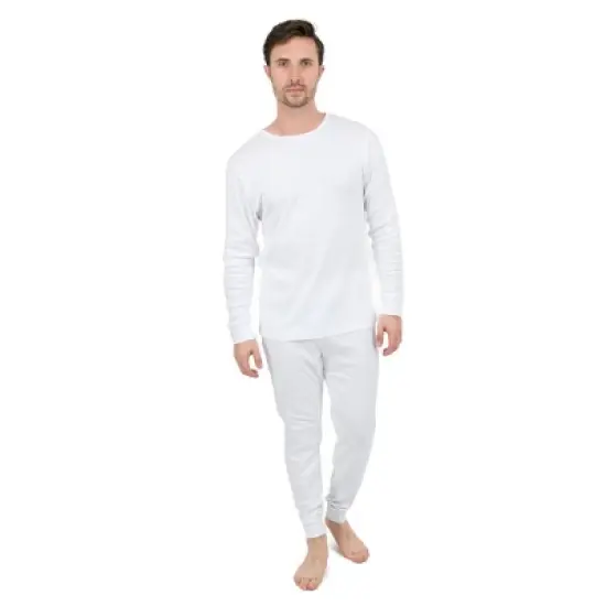 Leveret Mens Two Piece Cotton Solid Neutral Color Pajamas image {8}