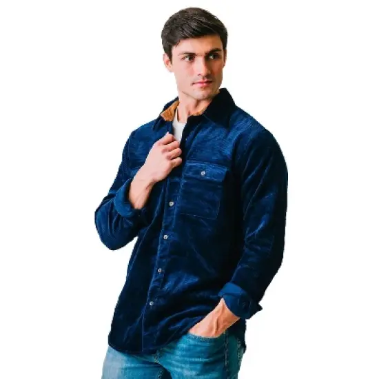 Hope & Henry Men's Organic Cotton Long Sleeve Corduroy Button Down Shirt Jacket image {8}