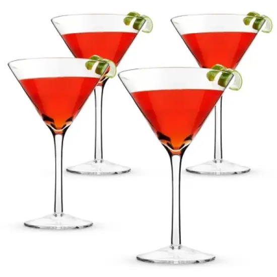 True Manhattan Martini Glass, Crystal Cocktail Coupes, Clear Glass, Cocktail glass set, Dishwasher Safe, Holds 12 oz., Set of 4 image {9}