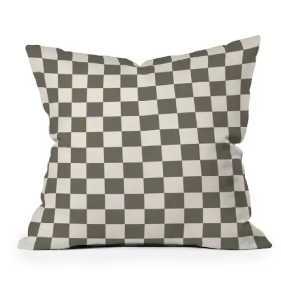 20"x20" Deny Designs Carey Copeland Checker Outdoor Throw Pillow Green: UV & Mildew Resistant, Abstract Design image {4}