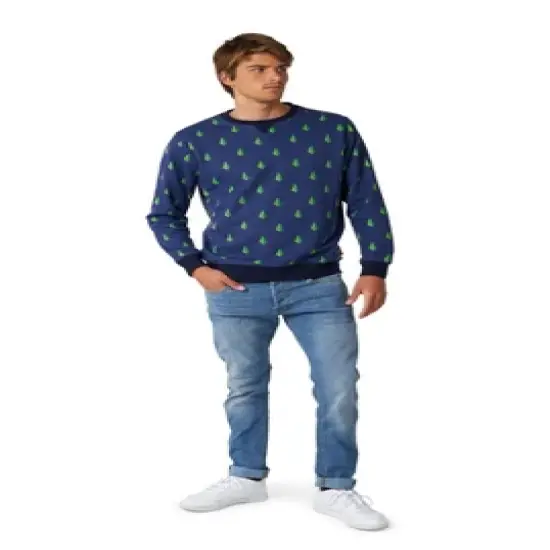 OppoSuits Men's Christmas Sweater - Treedee - Blue image {2}