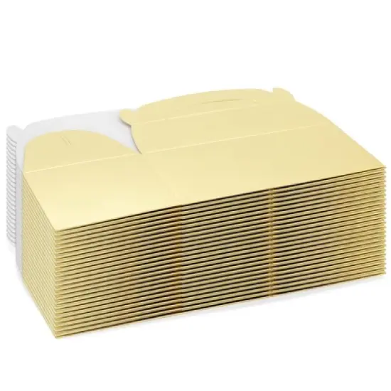 Blue Panda 24 Pack Gold Gable Treat Boxes for Wedding, Birthday Party, Small Boxes for Gifts, Party Favors, Candies, Goodies, 6 x 3.5 x 3.5 In image {7}