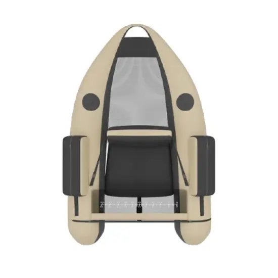 Costway Inflatable Fishing Float Tube w/Pump & Storage Pockets & Fish Ruler Gray\Beige\Green image {8}