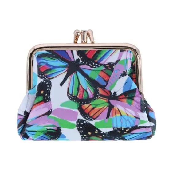 Buxton Women's Butterfly Printed Vegan Leather Triple Frame Coin Purse image {2}