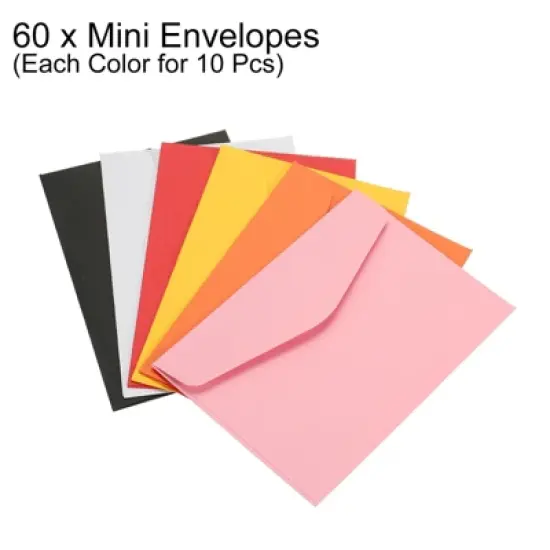 Unique Bargains Mini Envelopes 60 Pack Paper Blank Small Items Storage Business Card Holder for Greeting Note Party Multicolor image {2}