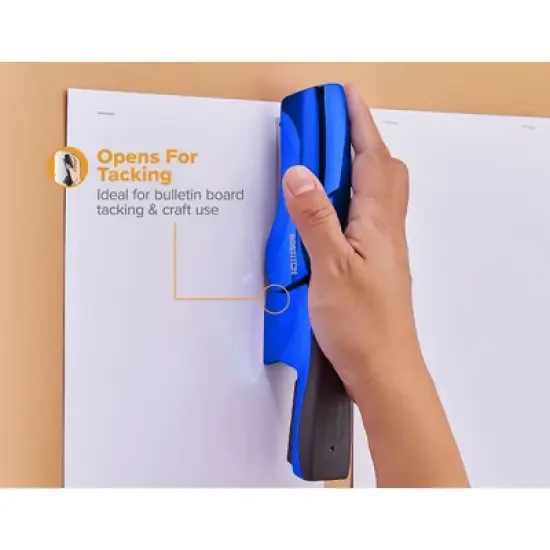 Bostitch Flat Clinch Stapler, 40 Sheets, Metallic Blue image {8}