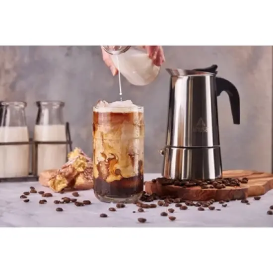 IMUSA 6 Cup Stainless Steel Stovetop Coffeemaker: Polished Silver Espresso Maker, Greca Coffee, Manual, Hand Wash image {7}