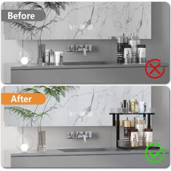Acrylic Under Sink Organizer, 2 Tier Adjustable Pull Out Cabinet Storage Rack with Sliding Drawers for Kitchen, Bathroom Organization image {4}