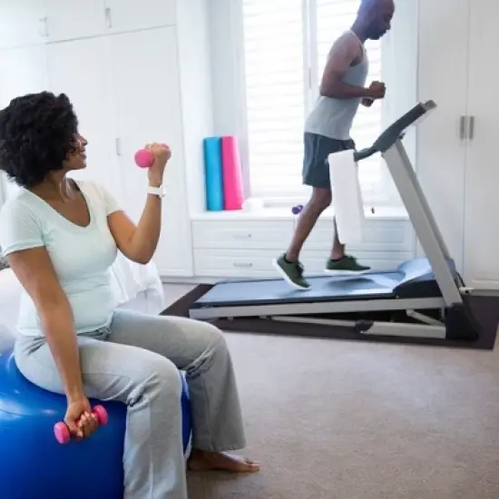 Costway 47''x24'' Exercise Equipment Mat High Density PVC Treadmill Mat Floor Protector Pad image {3}