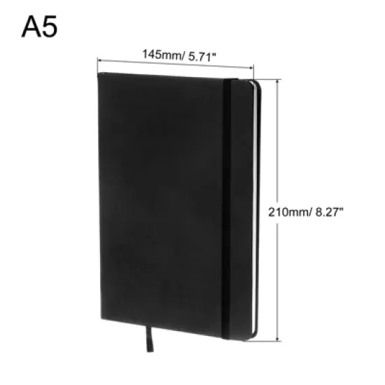 Unique Bargains Hardcover A5 Lined Office Writing Journal Notebook 160 Pages image {1}