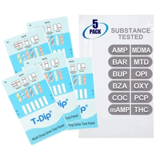 Mintegrity [5pk] 12 Panel Urine Drug Test Card for Home | High Sensitivity Substance Screening Home Detection Urine Dip Card | MT-WDOA-6124 image {5}