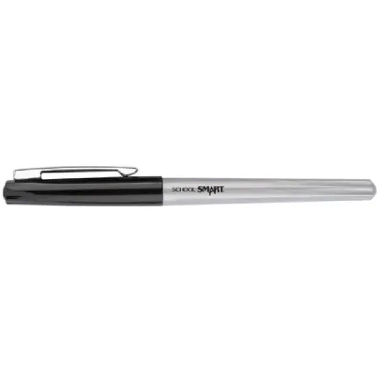 School Smart Fineliner Pen, 0.4 mm Ultra Thin Tip, Black, Pack of 12 image {6}