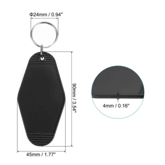 Unique Bargains Blank Vintage Motel Keychain for DIY Ornament Backpack Label 16 Pcs image {1}