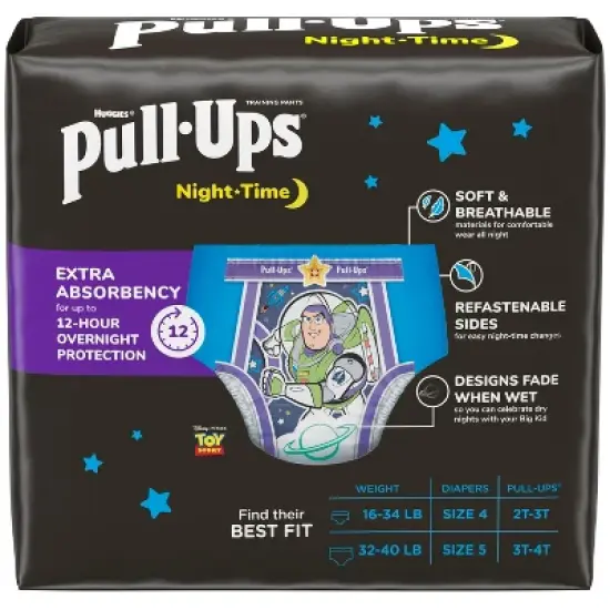 Pull-Ups Boys' Nighttime Disposable Training Pants - 3T-4T - 72ct image {1}