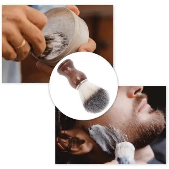 Unique Bargains Durable Shaving Brush 4.25"x1.38" Brown 1 Pc image {4}