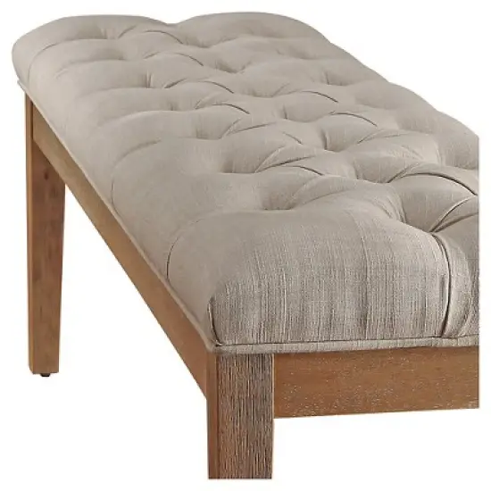 Beechhurst Button Tufted Bench Wood - Inspire Q image {2}