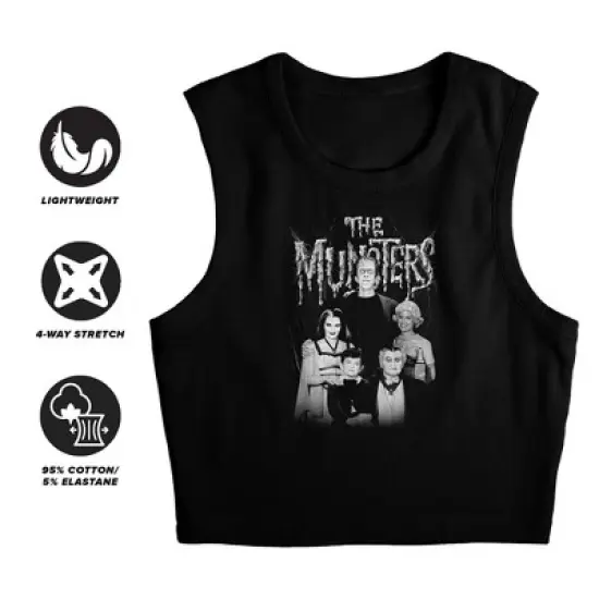 Women's The Munstersfamily Portrait Sleeveless Crop Top Tank image {2}